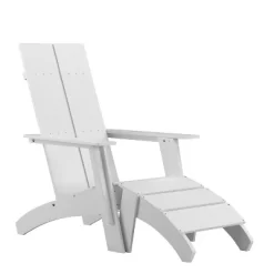 Merrick Lane Adirondack Modern Slatted Back Patio Chair With Accompanying Foot Ottoman 28 Merrick Lane Adirondack Modern Slatted Back Patio Chair With Accompanying Foot Ottoman -Outdoor Garden GUEST 5a92e527 b35c 497f abf9 c35891f78932