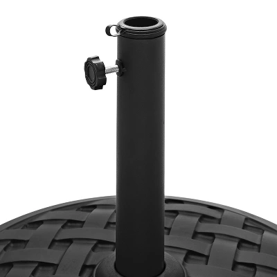 Rashida Round Lattice Weave Umbrella Stand - Saracina Home 2 Rashida Round Lattice Weave Umbrella Stand - Saracina Home - Image 2