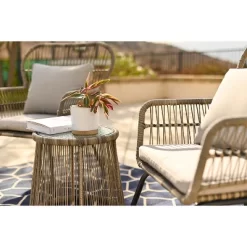 Barton 3PCS Outdoor Patio Wicker Chat Conversation Bistro Chairs And Side Table With Cushion Seat, Light Grey/Beige 5 Barton 3PCS Outdoor Patio Wicker Chat Conversation Bistro Chairs And Side Table With Cushion Seat, Light Grey/Beige -Outdoor Garden GUEST 5c3f6d74 93d3 4e3e a185 84f75fa0cafe