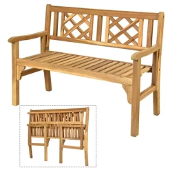 Costway Patio Outdoor Solid Wood Bench Folding Loveseat Chair Park Garden Deck Furniture 17 Costway Patio Outdoor Solid Wood Bench Folding Loveseat Chair Park Garden Deck Furniture -Outdoor Garden GUEST 5c52e86d b4fc 482e b49c 0f5b0880f8ff
