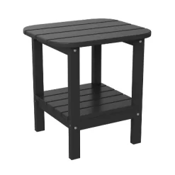 Flash Furniture Newport HDPE 2-Tier Adirondack Side Table - All-Weather - Indoor/Outdoor -Outdoor Garden GUEST 5dc93fb9 0684 4b7c bf65 8468cbcd713a