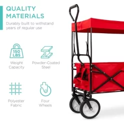 Best Choice Products Folding Utility Cargo Wagon Cart W/ Removable Canopy, Cup Holders 12 Best Choice Products Folding Utility Cargo Wagon Cart W/ Removable Canopy, Cup Holders -Outdoor Garden GUEST 5ef7ec19 7f7d 4b8d 8f73 aa7b4cb140bf