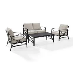 4pc Kaplan Outdoor Seating Set - Crosley 13 4pc Kaplan Outdoor Seating Set - Crosley -Outdoor Garden GUEST 5f5e258d 5347 4958 a993 838cdb0d6067