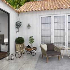 48" Wide Planter Rustic Iron Bicycle Inspired Flower Cart Brown - Olivia & May -Outdoor Garden GUEST 5f69e106 3cfb 497d 90fa ef7fc46b204e