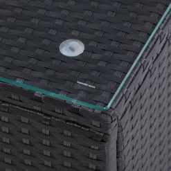 Parksville Patio Bar Set With Cushions - Black/Gray - CorLiving -Outdoor Garden GUEST 604ca3fb 1196 4bff 993d 21561866e3b6