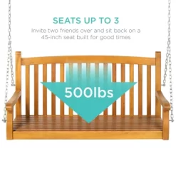 Best Choice Products 48in Wooden Curved Back Hanging Porch Swing Bench For Patio, Deck W/ Mounting Chains 10 Best Choice Products 48in Wooden Curved Back Hanging Porch Swing Bench For Patio, Deck W/ Mounting Chains -Outdoor Garden GUEST 6082d786 244b 45d3 9af3 f92569b7ae75