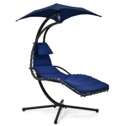 Costway Costway Patio Hanging Lounge Chaise Hammock Chair Removable Canopy Grey/Navy/Turquoise 21 Costway Costway Patio Hanging Lounge Chaise Hammock Chair Removable Canopy Grey/Navy/Turquoise -Outdoor Garden GUEST 60904565 6243 4051 86f8 6c9fe5478bf6