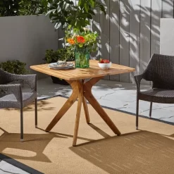 Stamford Square Acacia Wood Dining Table With X Base - Teak - Christopher Knight Home -Outdoor Garden GUEST 60cb9ac4 0660 4b5e 90e4 0883e1501de7