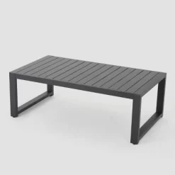 Navan 6pc Aluminum Sofa Set - Black/Dark Gray - Christopher Knight Home -Outdoor Garden GUEST 616375d4 65d1 4f28 a238 7fd89d9ca0b1