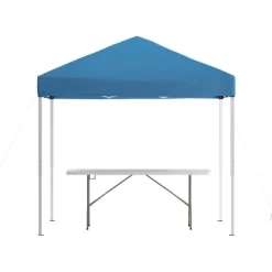 Emma And Oliver Outdoor Event/Tailgate Tent Set With Pop Up Event Canopy And Wheeled Case And Bi-Fold Table With Carrying Handle