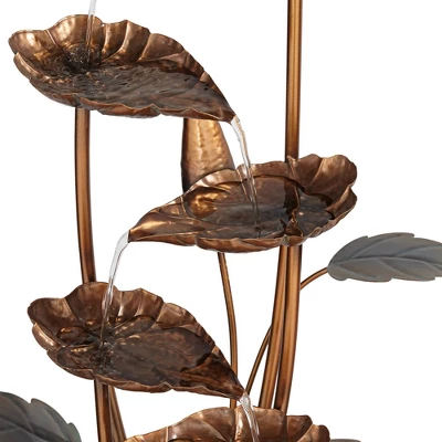 John Timberland Leonisis Rustic Cascading Leaves Outdoor Floor Water Fountain 38 1/2" For Yard Garden Patio Home Deck Lawn Porch House 2 John Timberland Leonisis Rustic Cascading Leaves Outdoor Floor Water Fountain 38 1/2" For Yard Garden Patio Home Deck Lawn Porch House - Image 2