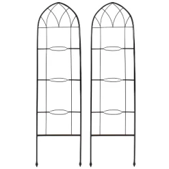Sunnydaze Decor Sunnydaze 2-Piece Arched Climbing Plants Wall Trellis With Flower Pot Supports -Outdoor Garden GUEST 630005ef d287 41f7 b15e b5fe653b2a28