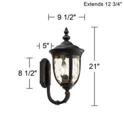 John Timberland Bellagio Vintage Rustic Outdoor Wall Light Fixture Veranda Bronze Upbridge 21" Hammered Glass Sconce For Post Exterior Barn Deck House -Outdoor Garden GUEST 630202a7 85c8 4635 a5b0 31a0cff04d41