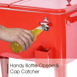 Costway Red Outdoor Patio 80 Quart Cooler Cart Ice Beer Beverage Chest Party Portable -Outdoor Garden GUEST 641c0482 5bdc 4a55 b9fe 4dca88086d2f