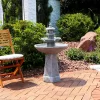 Sunnydaze Decor Sunnydaze 40"H Electric Polyresin 2-Tiered Pagoda Outdoor Water Fountain With LED Light
