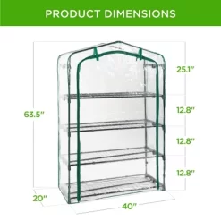 Best Choice Products 40in Wide 4-Tier Mini Greenhouse, Portable Indoor Outdoor Arboretum For Yard W/ Steel Shelves -Outdoor Garden GUEST 643d390f bf3a 4968 ac3d 3e6083d6741c