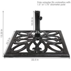Sunnydaze Decor Sunnydaze Outdoor Heavy-Duty Cast Iron Decorative Imperial Geometric Design Square Patio Umbrella Base - 16" - Black 7 Sunnydaze Decor Sunnydaze Outdoor Heavy-Duty Cast Iron Decorative Imperial Geometric Design Square Patio Umbrella Base - 16" - Black -Outdoor Garden GUEST 65afc237 4c30 4656 a14e 0bb916f90933
