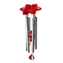 9.25" Plastic And Metal Solar Cardinal Fluttering Wings Wind Chime Red - Exhart 10 9.25" Plastic And Metal Solar Cardinal Fluttering Wings Wind Chime Red - Exhart -Outdoor Garden GUEST 65dd9f9e 0da8 4e72 8838 d55861f8dcbc
