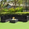 Costway 7PCS Patio Rattan Furniture Set Sectional Sofa Cushioned Garden