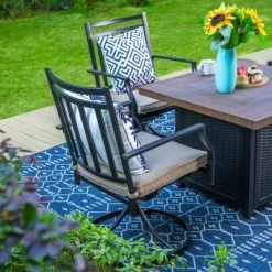 5pc Outdoor Set With Swivel Chairs & 34" Propane Fire Pit Table - Captiva Designs -Outdoor Garden GUEST 65f91f9a 8342 4758 8f9c b4eb0140b66d