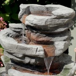 Sunnydaze Decor Sunnydaze 31"H Electric Polyresin And Fiberglass Lighted Cobblestone Waterfall Outdoor Water Fountain With LED Lights 9 Sunnydaze Decor Sunnydaze 31"H Electric Polyresin And Fiberglass Lighted Cobblestone Waterfall Outdoor Water Fountain With LED Lights -Outdoor Garden GUEST 6645a85d ab83 434c 9416 733ae30416cd