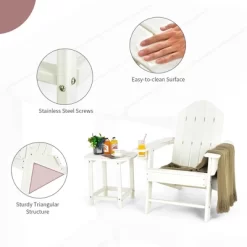 Costway 3PCS Patio Adirondack Chair & Side Table Set Weather Resistant W/ Cup Holder -Outdoor Garden GUEST 669cc22e 09b4 42aa 835d 38cca59e2f6e