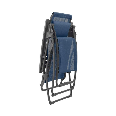 Lafuma Futura Zero Gravity Portable Ergonomic Outdoor Steel Framed Lawn Patio Recliner Folding Lounge Chair With Headrest Cushion, Ocean Blue 1 Lafuma Futura Zero Gravity Portable Ergonomic Outdoor Steel Framed Lawn Patio Recliner Folding Lounge Chair With Headrest Cushion, Ocean Blue