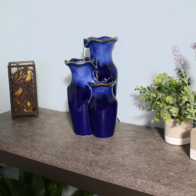 Sunnydaze Decor Sunnydaze Indoor Decorative Smooth Ceramic Glazed Pitchers Desktop Tabletop Water Fountain - 11" - Blue 1 Sunnydaze Decor Sunnydaze Indoor Decorative Smooth Ceramic Glazed Pitchers Desktop Tabletop Water Fountain - 11" - Blue