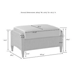 Kiawah Outdoor Wicker Ottoman - Crosley -Outdoor Garden GUEST 6785b346 f4e4 4cf6 97eb e0243d17b19a