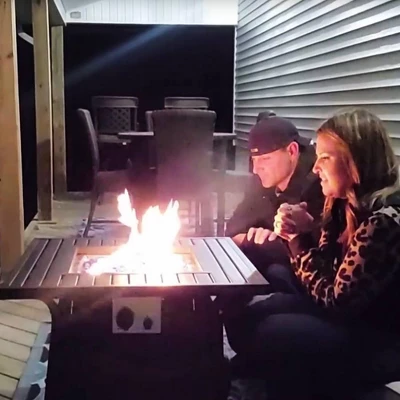 5pc Outdoor Set With Spring Motion Chairs & 28" Fire Table - Captiva Designs 1 5pc Outdoor Set With Spring Motion Chairs & 28" Fire Table - Captiva Designs