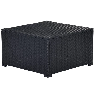 6pc Wicker Patio Conversation Set With Cushions - Black/Gray - GODEER 13 6pc Wicker Patio Conversation Set With Cushions - Black/Gray - GODEER - Image 13