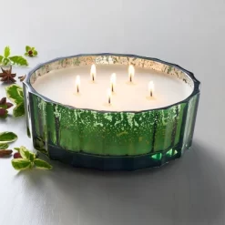Mercury Glass Mulled Spice Jar Christmas Candle Green 32oz - Hearth & Hand™ With Magnolia