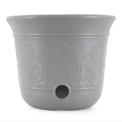 Suncast CPLHPL100 300 Foot Heavy Duty 5 Gallon Decorative Resin Garden Hose Pot For Expandable And Lightweight Hoses, Gray, 2 Pack 2 Suncast CPLHPL100 300 Foot Heavy Duty 5 Gallon Decorative Resin Garden Hose Pot For Expandable And Lightweight Hoses, Gray, 2 Pack - Image 2