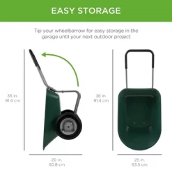 Best Choice Products Dual-Wheel Home Wheelbarrow Yard Garden Cart For Lawn, Construction - Green -Outdoor Garden GUEST 68cfa46e 3da4 46c2 8d96 fecf8525aab9