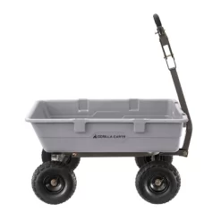 Gorilla Carts 800 Pound Capacity Heavy Duty Poly Yard Garden Steel Dump Utility Wheelbarrow Wagon Cart With 2 In 1 Towing ATV Handle, Gray -Outdoor Garden GUEST 695e6548 c791 4481 9af3 2cda5bbef411
