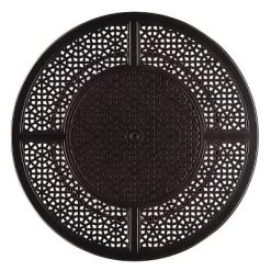 5pc Outdoor Fire Table Set With Geometric 44" Round Fire Table, 4 Deep Seating Swivel Rocking Chairs & Table Fabric Covers - Oakland Living -Outdoor Garden GUEST 6a3784e9 30f5 438e ac3f 16872e588e39