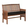 Miramar Hardwood Outdoor Bench - Cinnamon Brown/Black - CorLiving