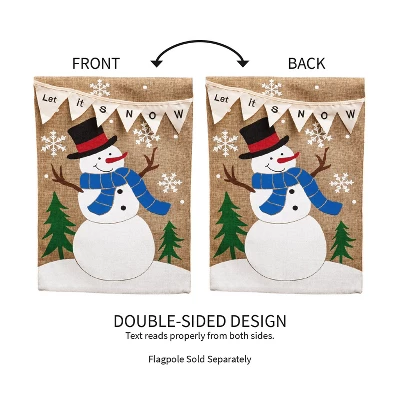 Evergreen Let It Snow Garden Burlap Flag 12.5 X 18 Inches Indoor Outdoor Decor 3 Evergreen Let It Snow Garden Burlap Flag 12.5 X 18 Inches Indoor Outdoor Decor - Image 3
