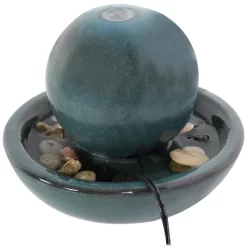 Sunnydaze Decor Sunnydaze Indoor Home Decorative Smooth Glazed Ceramic Orb Tabletop Water Fountain Feature - 7" - Green -Outdoor Garden GUEST 6b16d12b 42df 4889 a199 d60bd5e097aa