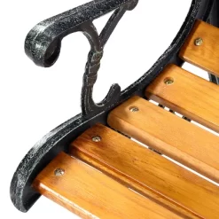 Tangkula Garden Iron Bench Porch Path Hardwood Chair For Patio Park Outdoor Deck -Outdoor Garden GUEST 6b302dcd 9b2a 4a7f ad87 d28087f4efd1