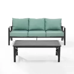 Kaplan 2pc Outdoor Sofa Set - Mist - Crosley