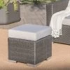 Santa Rosa Wicker Outdoor Patio Ottoman Seat - Gray/Silver - Christopher Knight Home