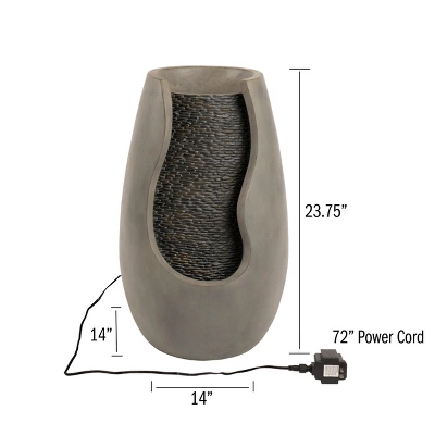 Nature Spring Concrete Pot Outdoor Water Fountain 2 Nature Spring Concrete Pot Outdoor Water Fountain - Image 2