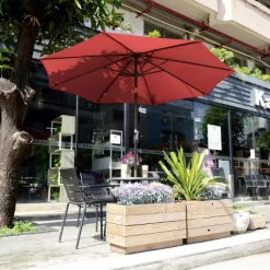 9-Foot Patio Umbrella - Easy Crank Outdoor Table Umbrella With Steel Ribs And Aluminum Pole For Deck, Porch, Backyard, Or Pool By Nature Spring (Red) -Outdoor Garden GUEST 6bbfb409 da55 459e b401 223babaf93d0