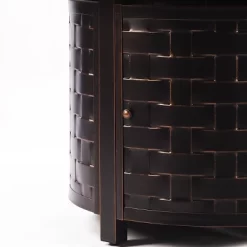 5pc Set With 44" Outdoor Round Aluminum Fire Table & 4 Deep Seating Swivel Rocking Chairs & Wind Blocker Lid - Oakland Living -Outdoor Garden GUEST 6c0cd739 5c67 4257 bf9c 474addb31405