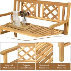 Costway Patio Outdoor Solid Wood Bench Folding Loveseat Chair Park Garden Deck Furniture 16 Costway Patio Outdoor Solid Wood Bench Folding Loveseat Chair Park Garden Deck Furniture -Outdoor Garden GUEST 6c1e63ad 11c7 4f76 b831 5df0f3f697a1