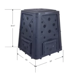 Redmon 65 Gallon Capacity Compost Bin With Snapping Lift Off Lid, 4 Door Access, And Multiple Vent Holes, For Home Gardens And Landscaping, Black -Outdoor Garden GUEST 6ce363c9 4a1f 4739 805f 715a12705677