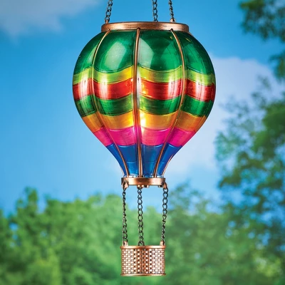 Collections Etc Solar Powered Colorful Hot Air Balloon Hanging Mobile 1 Collections Etc Solar Powered Colorful Hot Air Balloon Hanging Mobile