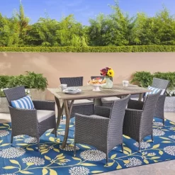 Bennett 7pc Acacia Wood And Wicker Dining Set - Christopher Knight Home 12 Bennett 7pc Acacia Wood And Wicker Dining Set - Christopher Knight Home -Outdoor Garden GUEST 6cff2819 bafb 4c97 9c24 ba2d08f6eb63