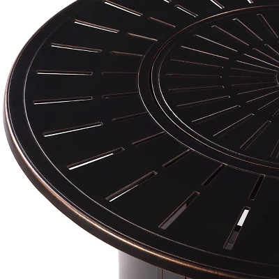 5pc Outdoor Set With 44" Round Aluminum Fire Table Set With 4 Swivel Rocking Chairs & Wind Blocker Lid - Oakland Living 8 5pc Outdoor Set With 44" Round Aluminum Fire Table Set With 4 Swivel Rocking Chairs & Wind Blocker Lid - Oakland Living - Image 8